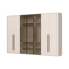 Skříň prosklená RONDO - P7-3AL/RO - Cashmere lak mat