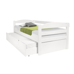 Postel z masivu K1 SOFA 90 PLNÁ PLUS buk natural s matrací ELASTIK - SET