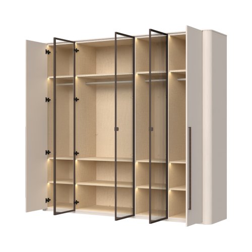 Skříň prosklená s osvětlením RONDO - P5R-3AL/RO - Cashmere lak mat