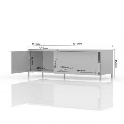 Televizní stolek AVIS TV130 - bílá lesk/ořech pacific