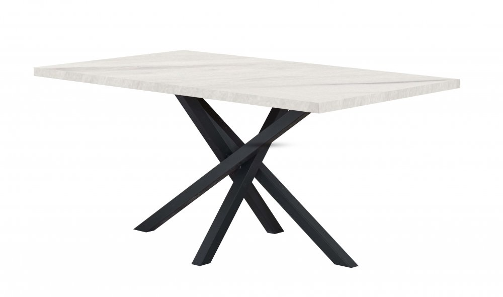 Jídelní stůl PABLO X - mramor bílý 140 × 80
