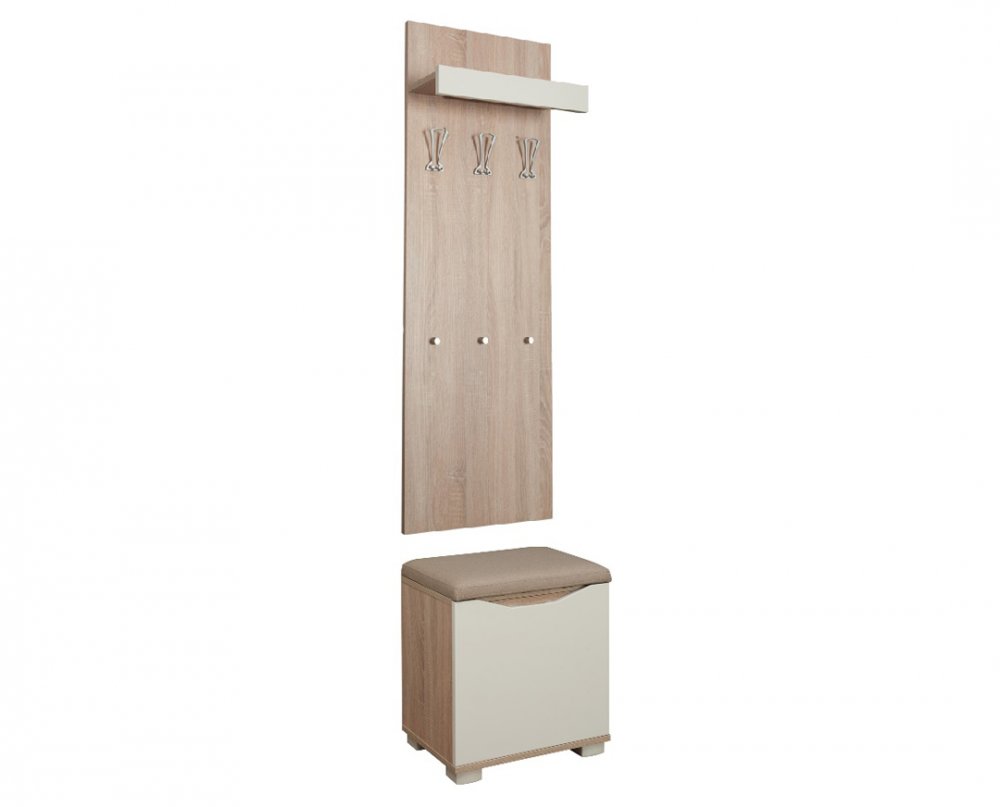 Věšák Apolon PA2 MDF - dub/béžová lesk Věšák Apolon PA2 MDF - dub/béžová lesk