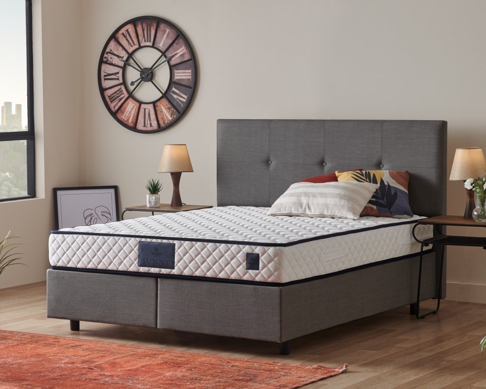 Čalouněná postel SUNNY - tmavě šedá 100 × 200 cm