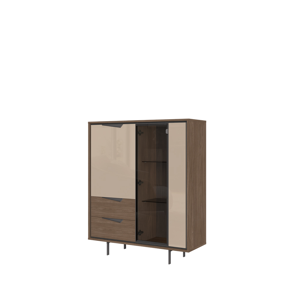 Vitrína V112-3K2F/LF - 112x133x40 cm