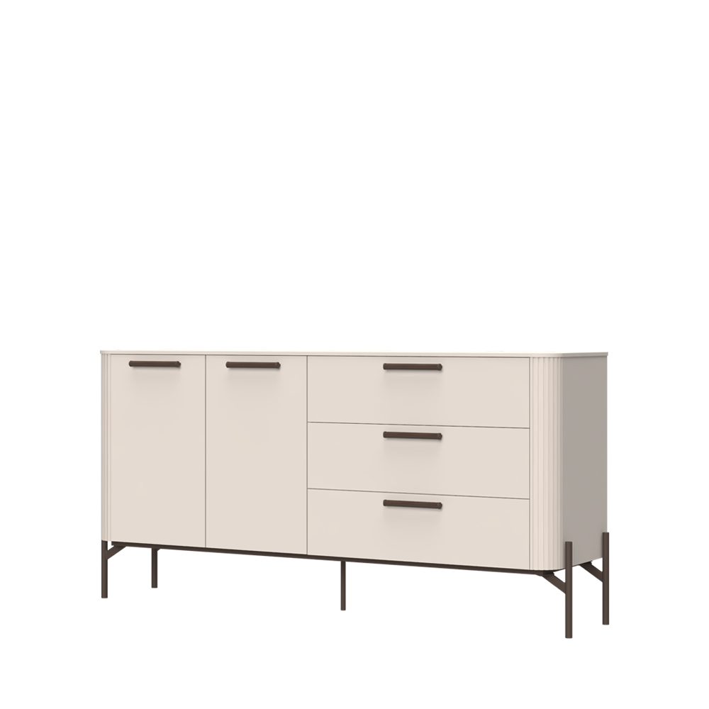 Levně Komoda RONDO - K23/RO - Cashmere lak mat
