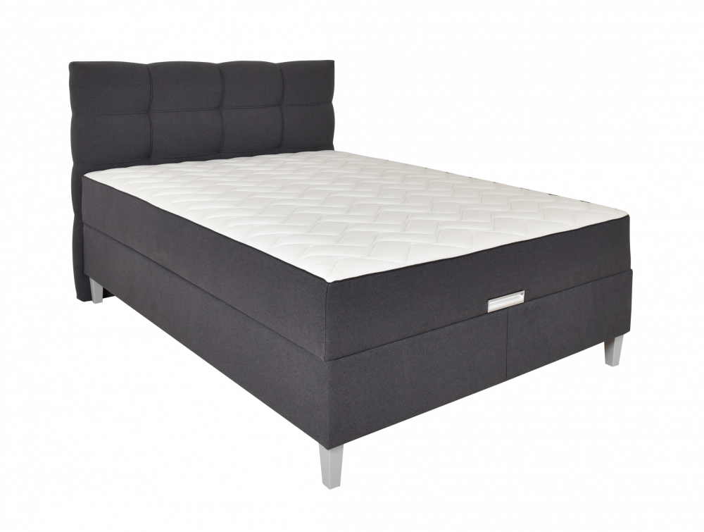 Čalouněná postel KORLEONE C - šedá 140 × 200 cm