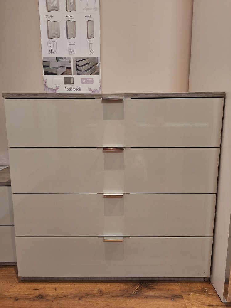 Komoda 4F EL - dub severský/písek lesk