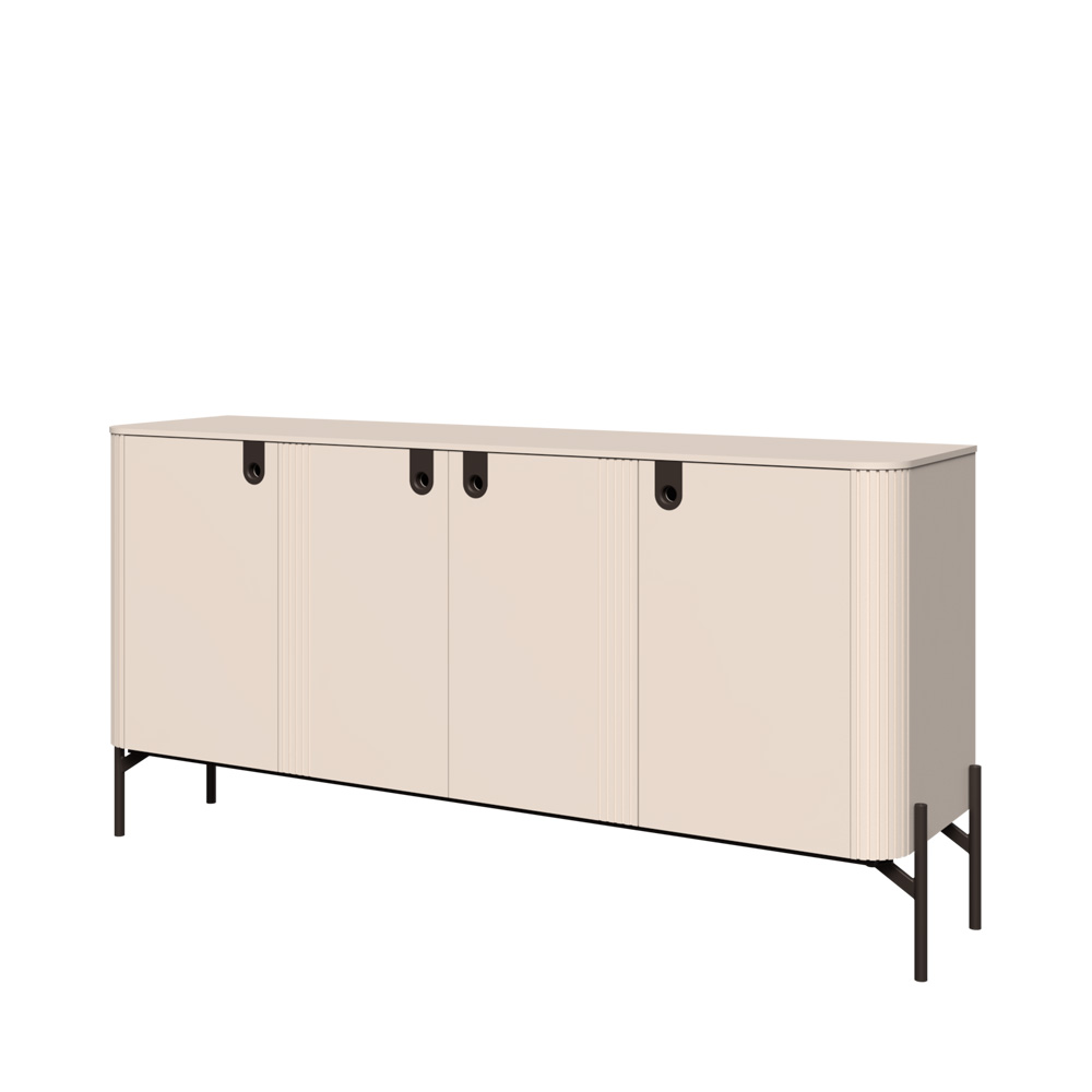 Levně Komoda RONDO - K180-4K/RO - Cashmere lak mat