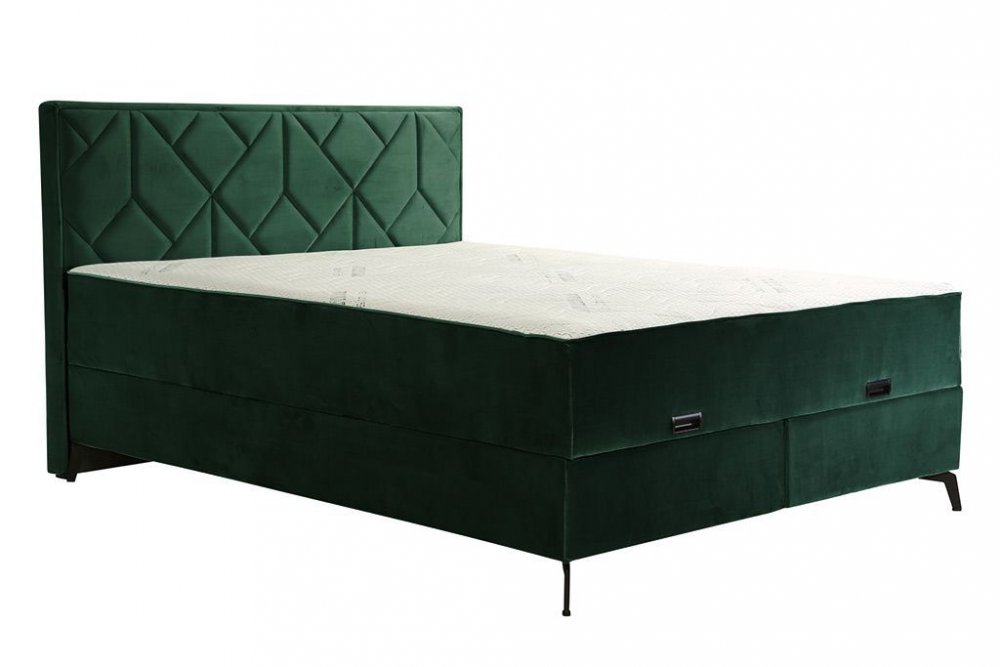 Dvoulůžková postel OMEGA - zelená 160 × 200 cm