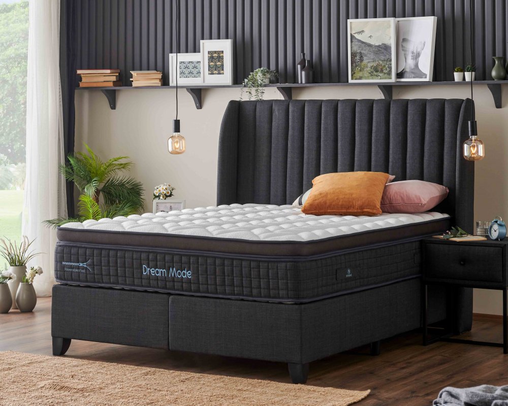 Čalouněná postel DREAM MODE - antracit 160 × 200 cm