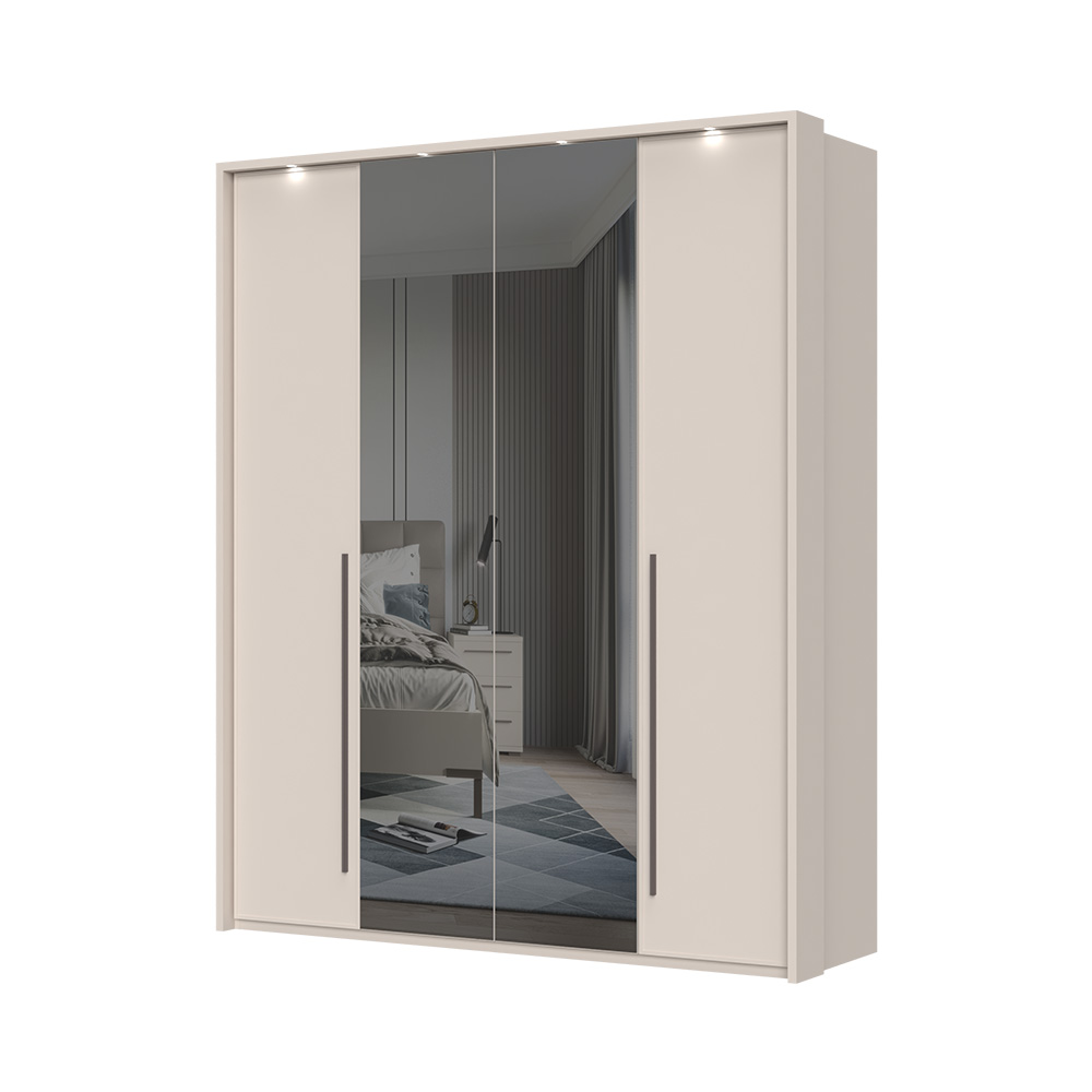 Sestava skříní s rámem a osvětlením OPERA - P4B-2OG/OP - Cashmere lak mat