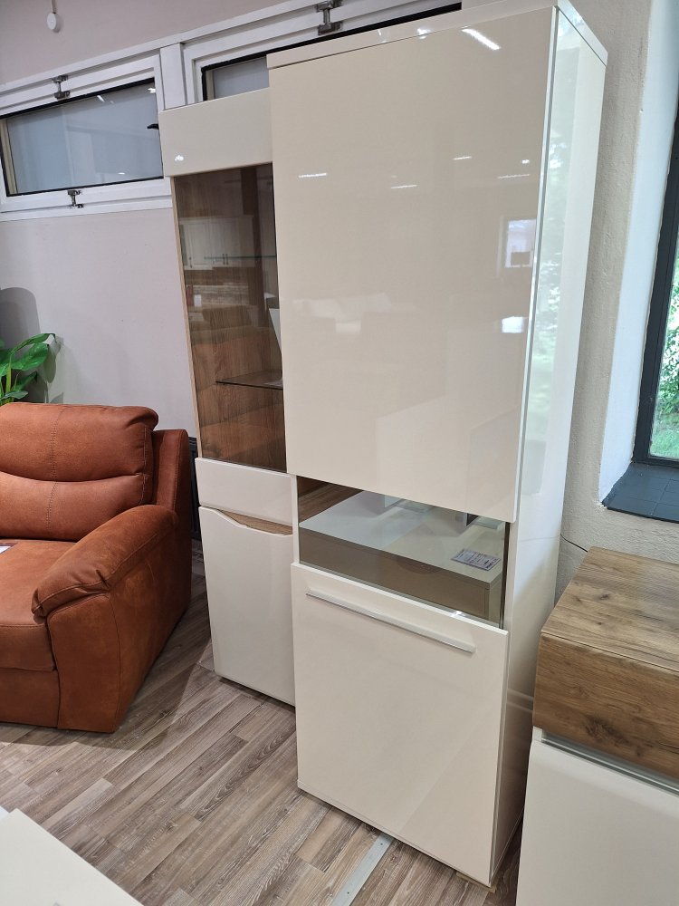 Vitrína PIANO V60XV-1KS/PN béžová lesk