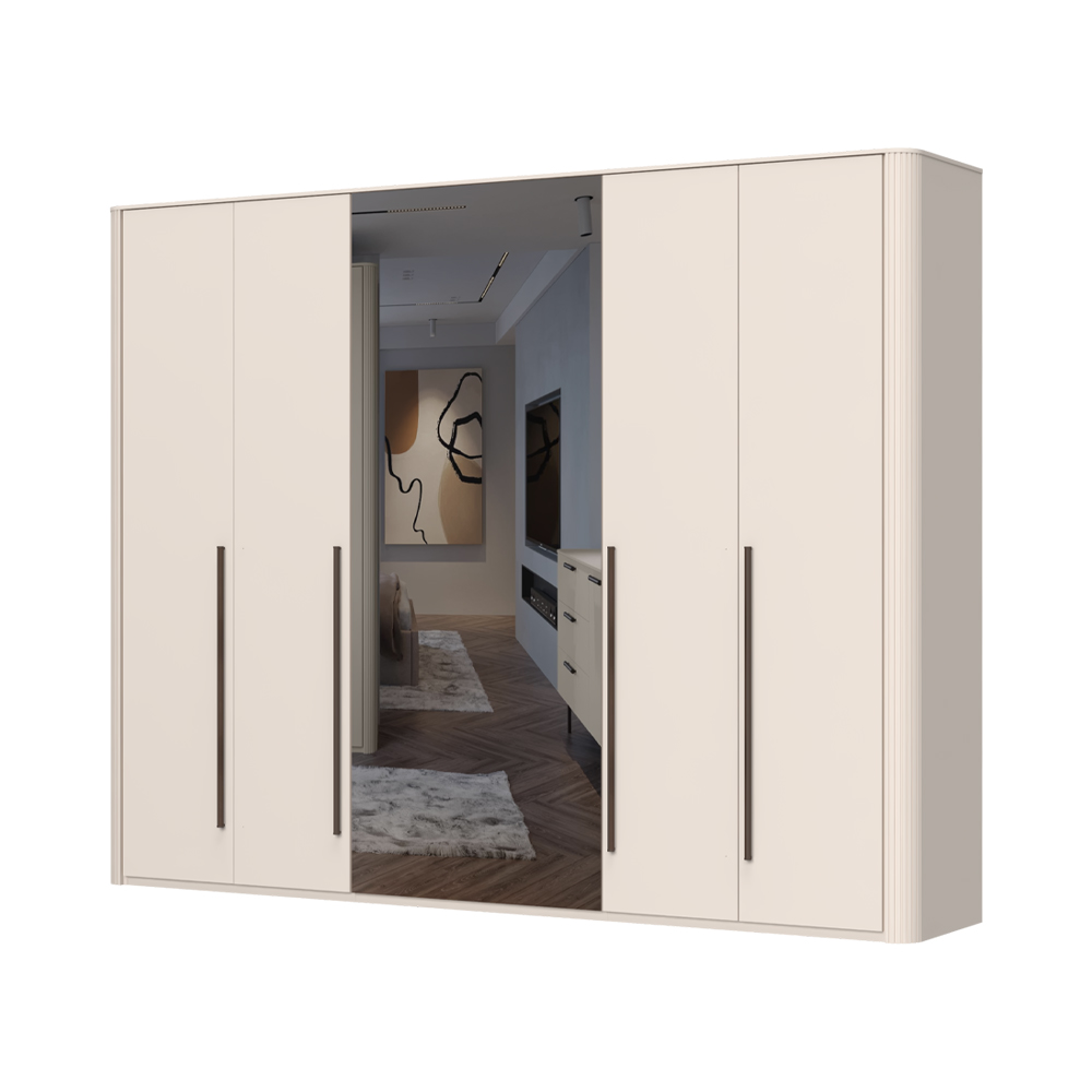Levně Skříň se zrcadly a osvětlením RONDO - P6R-2OG/RO - Cashmere lak mat