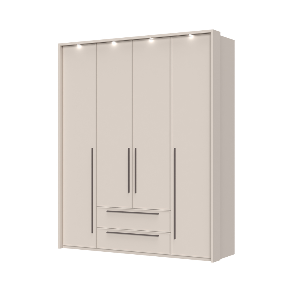 Sestava skříní s rámem a osvětlením OPERA - P42B/OP - Cashmere lak mat