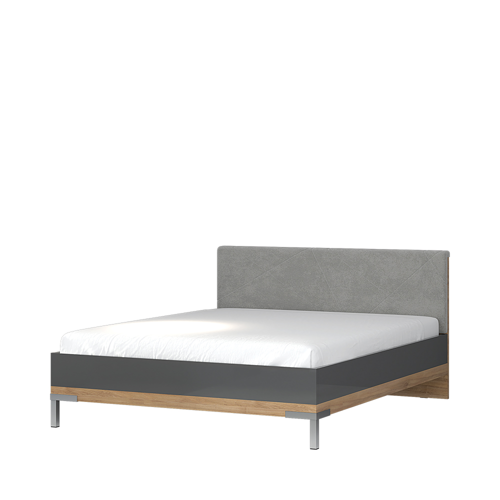 Levně Postel ONYX - KR180-ON antracit lesk/ořech pacific lesk