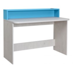 Dětský PC stůl Numero - dub bílý/modrá