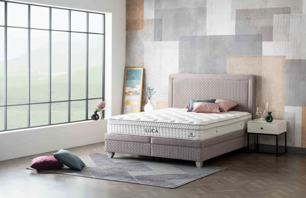 Čalouněná postel LUCA NEW - šedá 140 × 200 cm